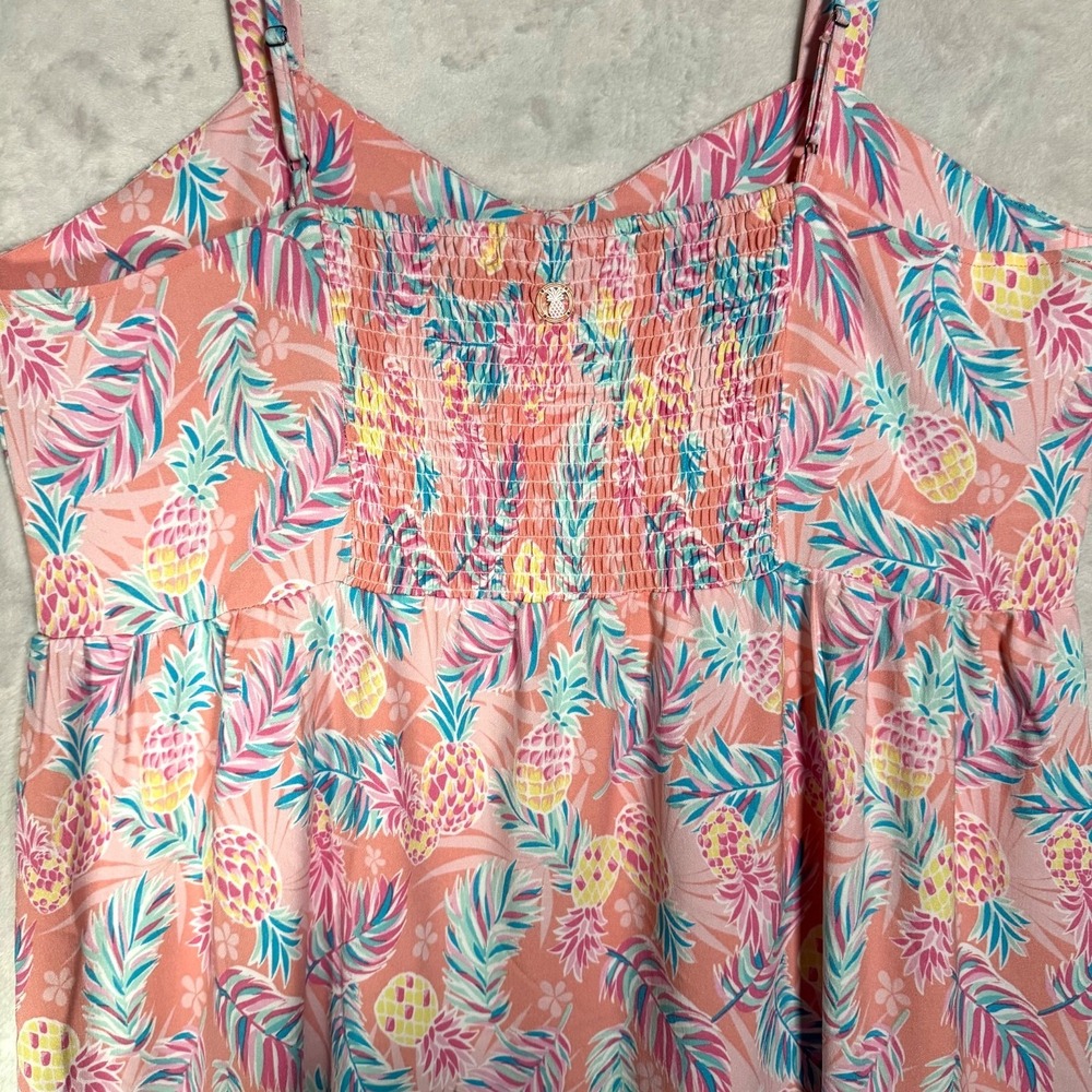 NWT Simply Southern Pineapple Print Midi Dress Size XXL Smocked Back Tiered Boho - Picture 10 of 14